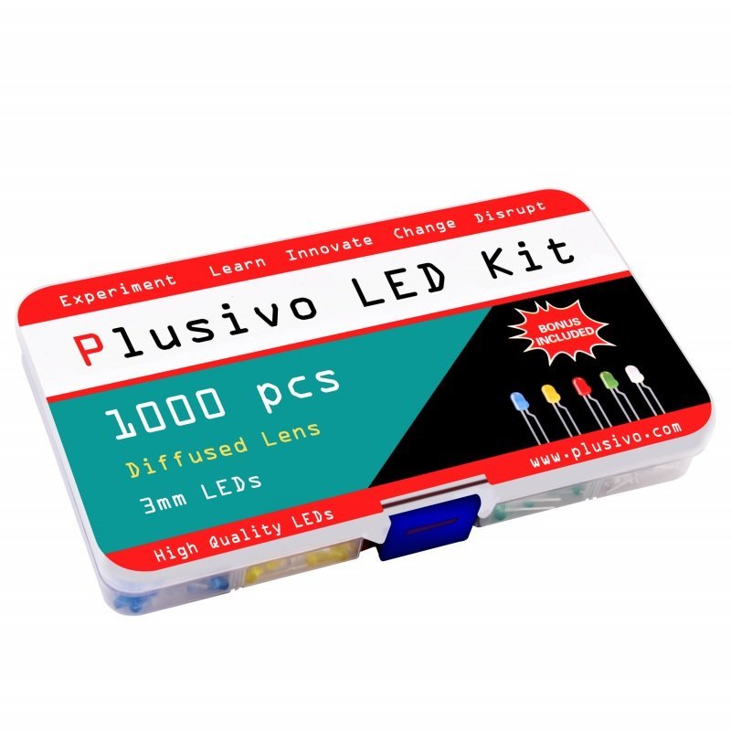 Plusivo Mm Diffused Led Diode Assortment Kit Darkoct