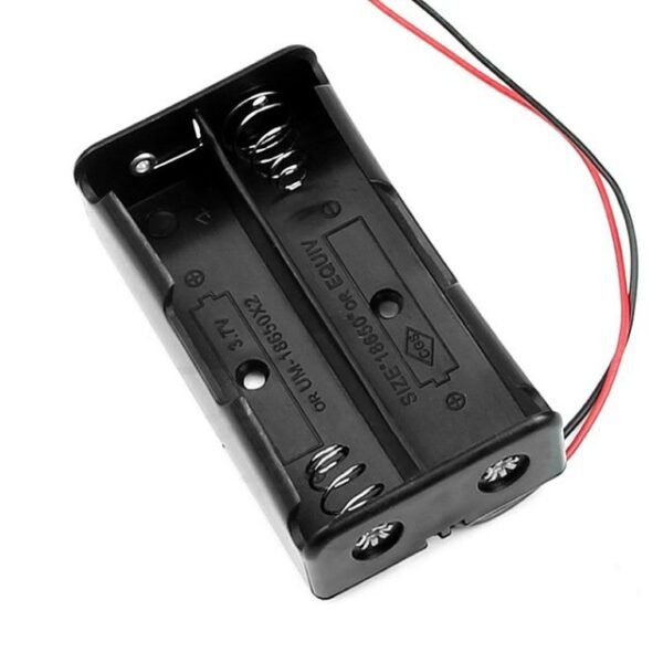 Black Plastic Storage Box Case Holder For Battery 2 x 18650 Cell Box, without cover