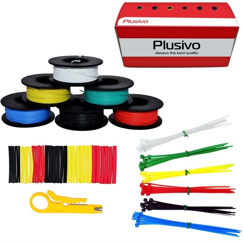 Plusivo 30AWG Hook up Wire Kit – 6 Different Colors x 20 m (66 ft) each -  Robotools