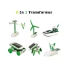 6 in 1 DIY Solar Powered Car Windmill Puppy Airboat Plane Learning Toy Kit - Image 3
