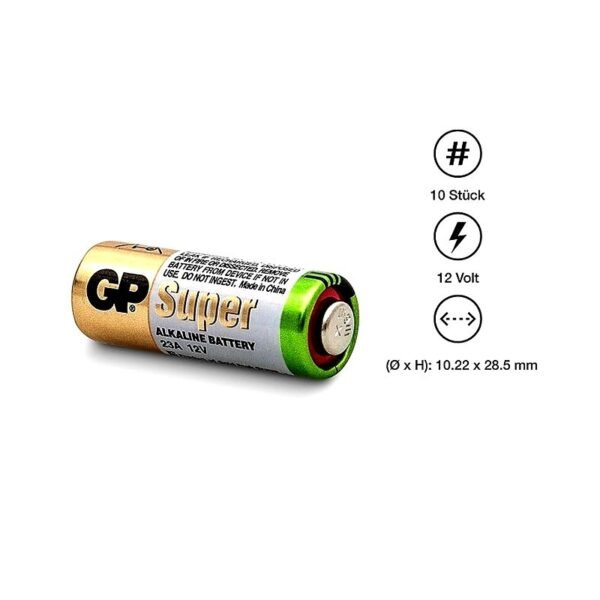 GP 23A 23AE-C5 A23 MN21 LRV08 12Volt Alkaline Batteries High Voltage Cell (Pack of 5) - Image 3