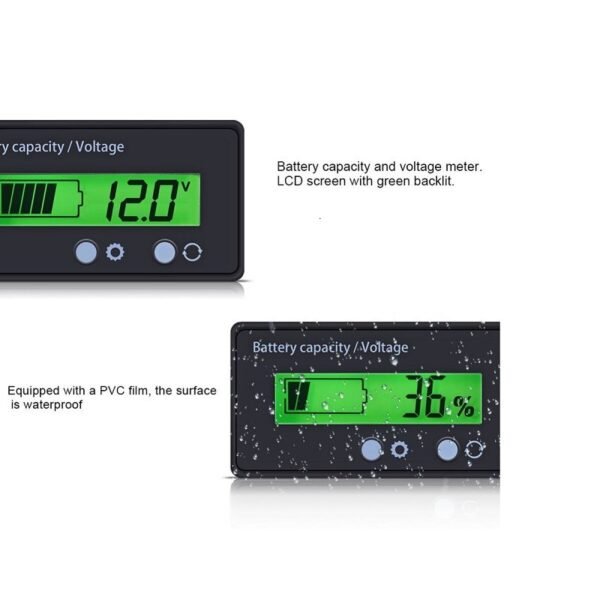 12-84V Battery Power Display Meter Lithium Battery Lead-acid Battery Power Display GY-6GS Green 3 Strings Lithium Battery - Image 2