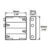 Black Plastic Storage Box Case Holder for Battery 4 X AA Cell Box, with DC Power Plug - Image 2