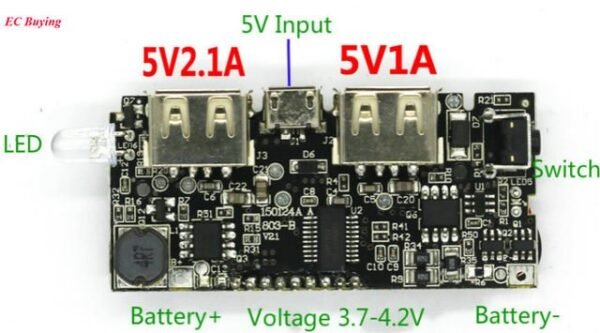 Mobile Power Boost DIY 18650 Lithium Battery Digital Dual USB - Image 4