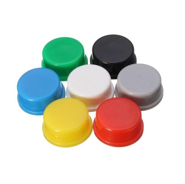 12x12x7.3 mm Round Cap for Square tactile Switch – Red (10 Pcs.)