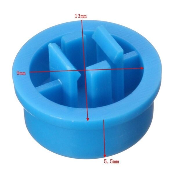 12x12x7.3 mm Round Cap for Square tactile Switch – Red (10 Pcs.) - Image 3