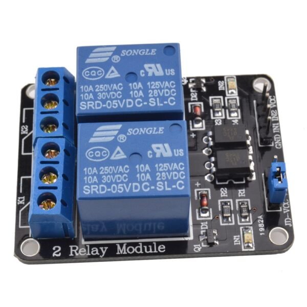 5V Dual Channel Relay Module with Optocoupler - Image 3