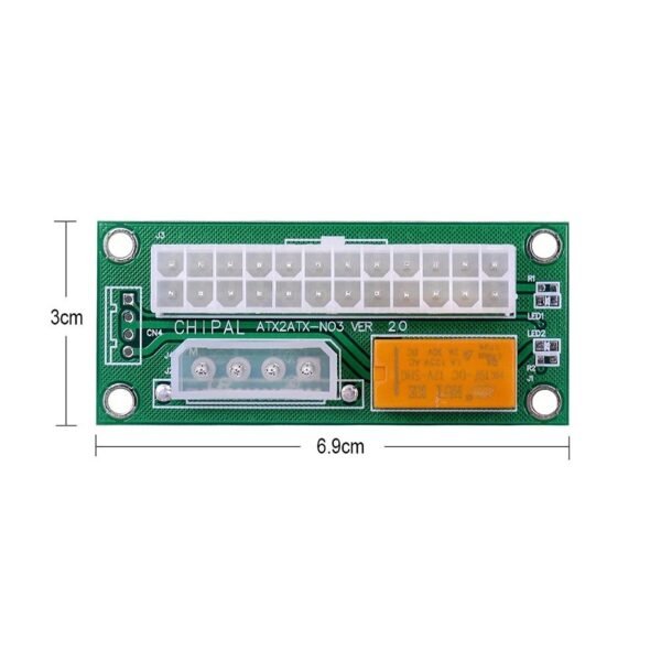 24Pin To IDE 4Pin Dual Power Start Up Adapter Card - Image 4