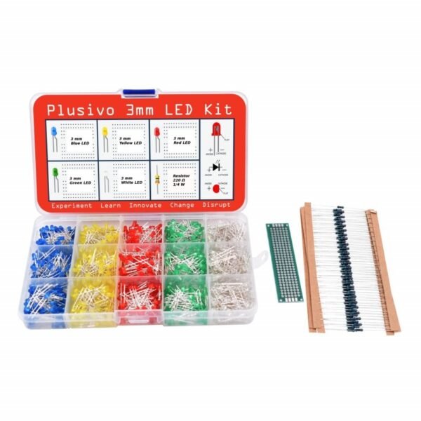 Plusivo 3mm Diffused LED Diode Assortment Kit - Image 2