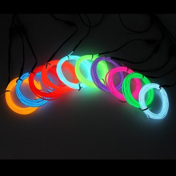 5M Neon Light Dance Party Decor Light Neon LED Lamp Flexible EL Wire Rope Tube Waterproof LED Strip – Only EL Wire -GREEN - Image 4