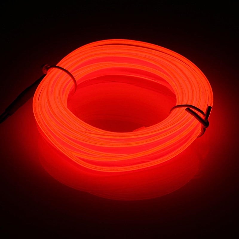 5M Neon Light Dance Party Decor Light Neon LED Lamp Flexible EL Wire Rope  Tube Waterproof LED String – Only EL Wire -ORANGE - Robotools