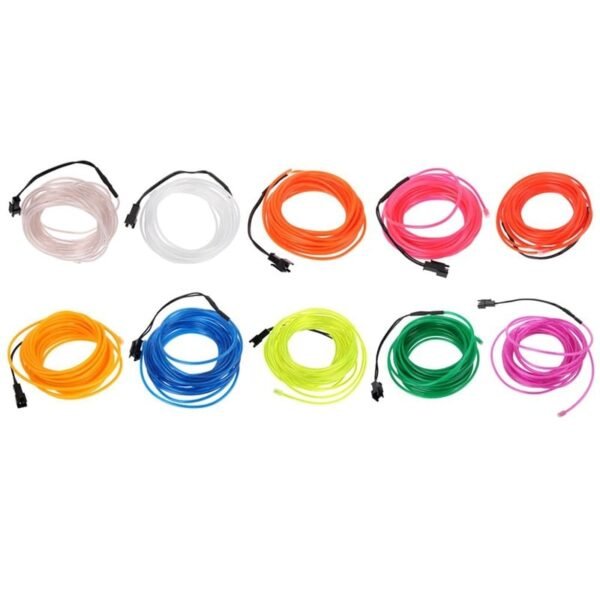 5M Neon Light Dance Party Decor Light Neon LED Lamp Flexible EL Wire Rope Tube Waterproof LED Strip – Only EL Wire -YELLOW - Image 3