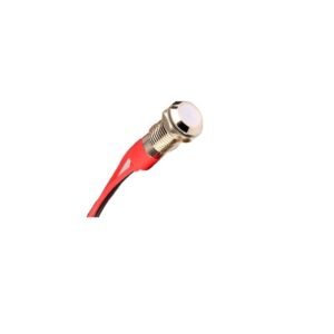 White 10-24V 8mm LED Metal Indicator Light with 15CM Cable