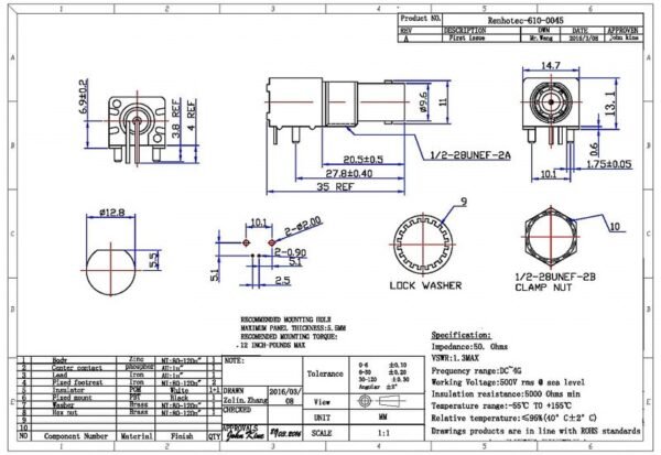 Right Angle Black Plastic BNC Female Jack PCB Mount - Image 3