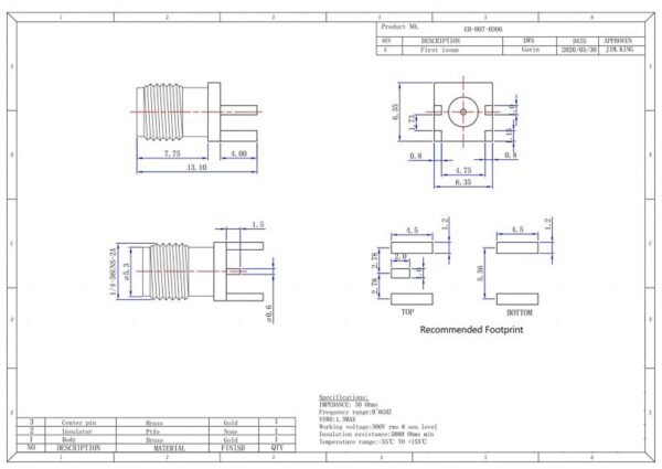 SMA Jack Straight PCB Mount(V2.0) - Image 2