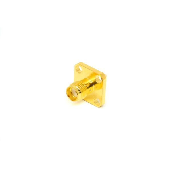 SMA Female Video Connector 4 Hole Square Flange Jack for Panel Mount