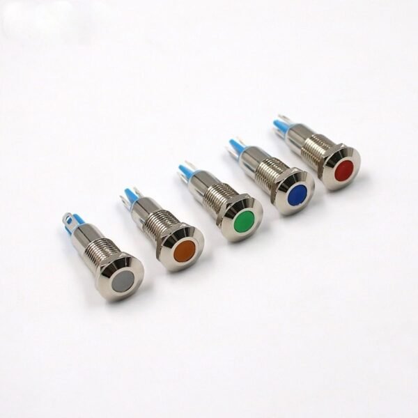 White 10-24V 8mm LED Metal Indicator Light - Image 2