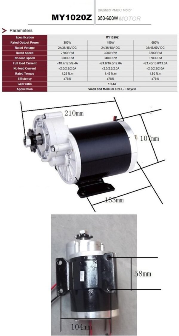 MY1020Z 600W 36V (GB)+Motor Controller+Accelerator+Brake Kit - Image 2