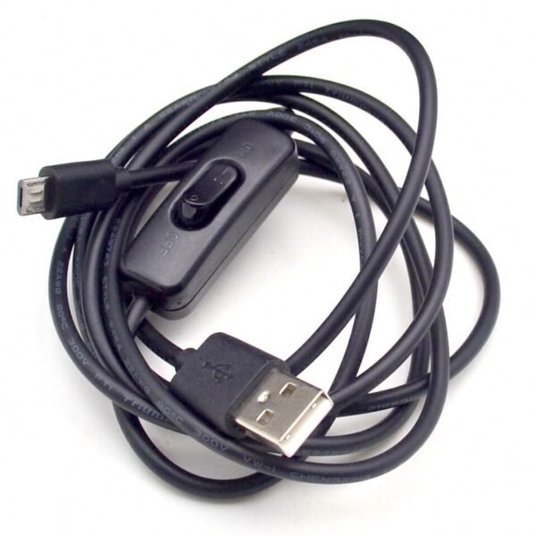 USB to Micro USB Cable 1.5 Meters Black With ON/OFF Switch Power Control For Raspberry Pi - Image 3