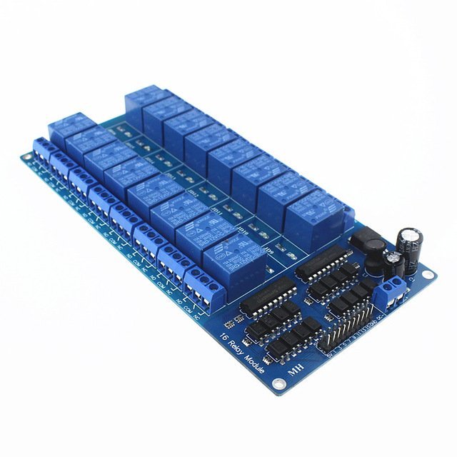 USB Controlled Switch Board 16-Channel USB Relay Board - 12V Control ...