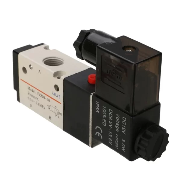 DC12V 1/4” 3 Way 2 Position Pneumatic Solenoid Valve for Water Air Gas