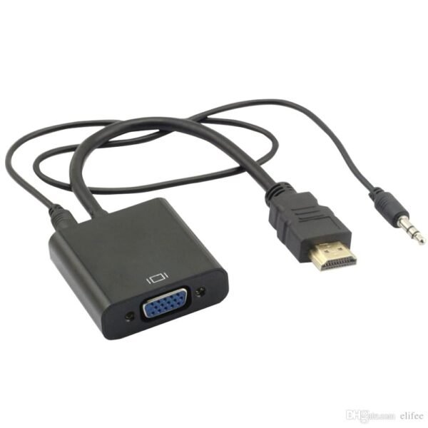 HDMI male to VGA Female Converter, with 3.5 mm Audio Out