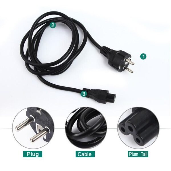 Universal EU 3 Prong 2 Pin AC Battery Adapter Power Cord For B6 Charger - Image 3