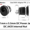2.1×5.5mm DC Power Jack Socket Panel Mount (Female) – 5pcs - Image 4