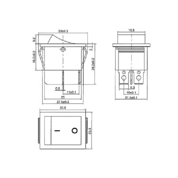 High voltage KCD4 Red 12V-24V 16A DPST ON-OFF 4 Pin Rocker Switch - Image 2