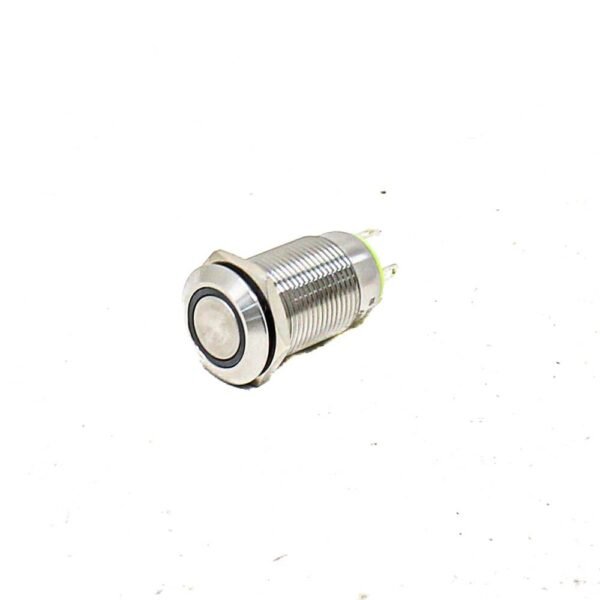 GREEN 12 mm 12V-24 V Momentary Metal Switch