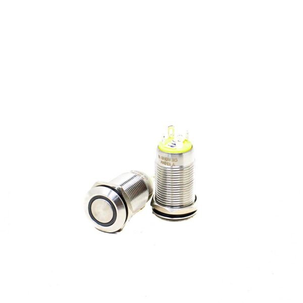RED 12 mm 12V-24V Momentary Metal Switch - Image 2