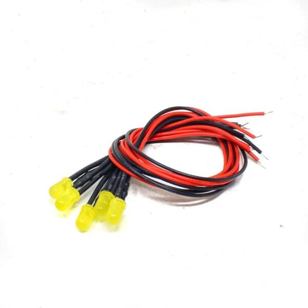 3V Yellow LED Indicator 5MM Light with (Pack of 5) - Image 2