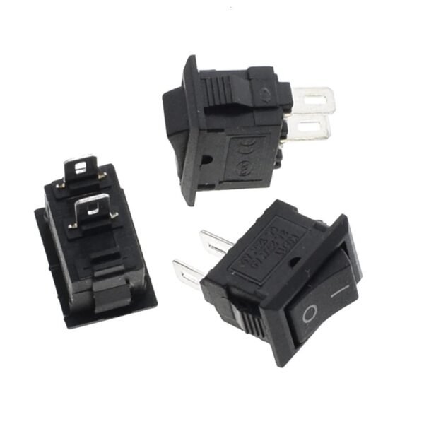 KCD11 AC 250V 3A 2 Pin SPST Snap in Mini Boat Rocker Switch (Pack of 10) - Image 3