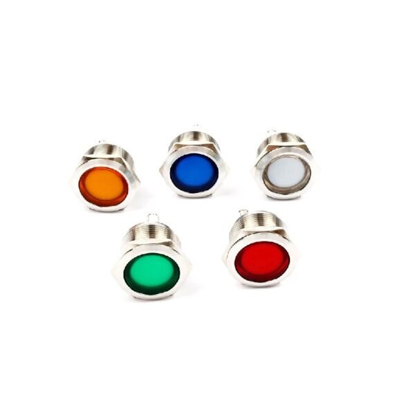 White 3-9V 22mm LED Metal Indicator Light - Image 2