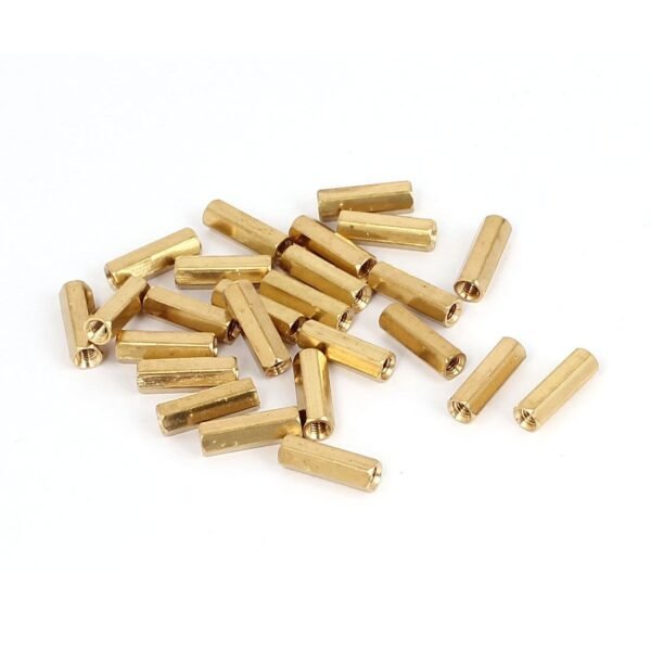 M3 X 20mm Female to Female Brass Hex Threaded Pillar Standoff Spacer-18 Pcs. - Image 2