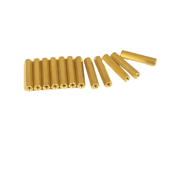 M3 X 25mm Female to Female Brass Hex Threaded Pillar Standoff Spacer- 12 Pcs.