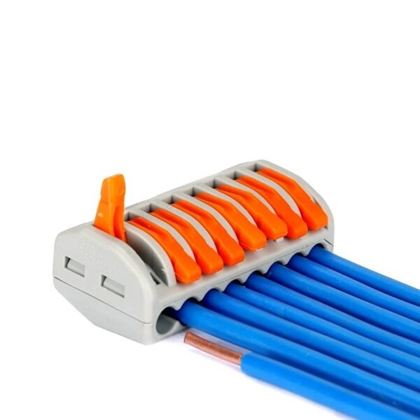PCT-218 0.08-2.5mm 8 Pole Wire Connector Terminal Block with Spring Lock Lever for Cable Connection - Image 2