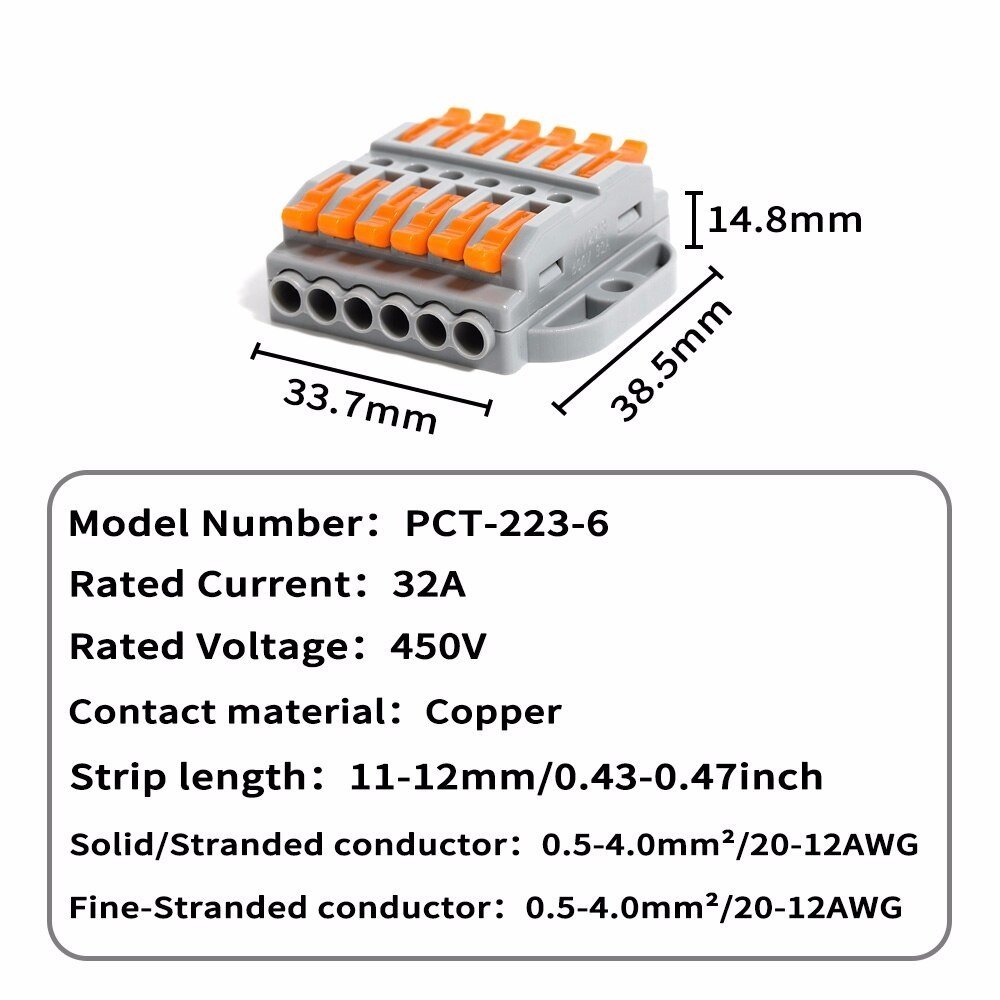 PCT-223-6 Stationary Type, Quick Connection Terminal - DarkOct02