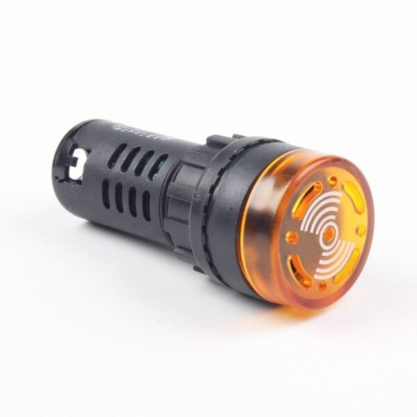 Yellow AC/DC12V 22mm AD16-22SM LED Signal Indicator Built-in Buzzer