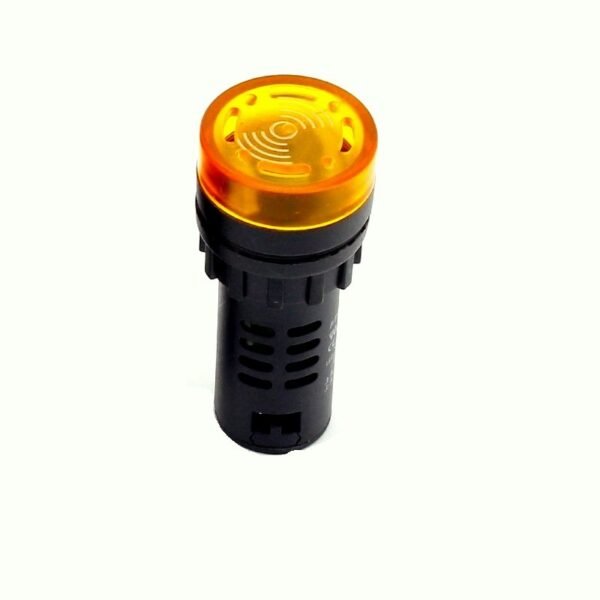 Yellow AC/DC12V 22mm AD16-22SM LED Signal Indicator Built-in Buzzer - Image 3