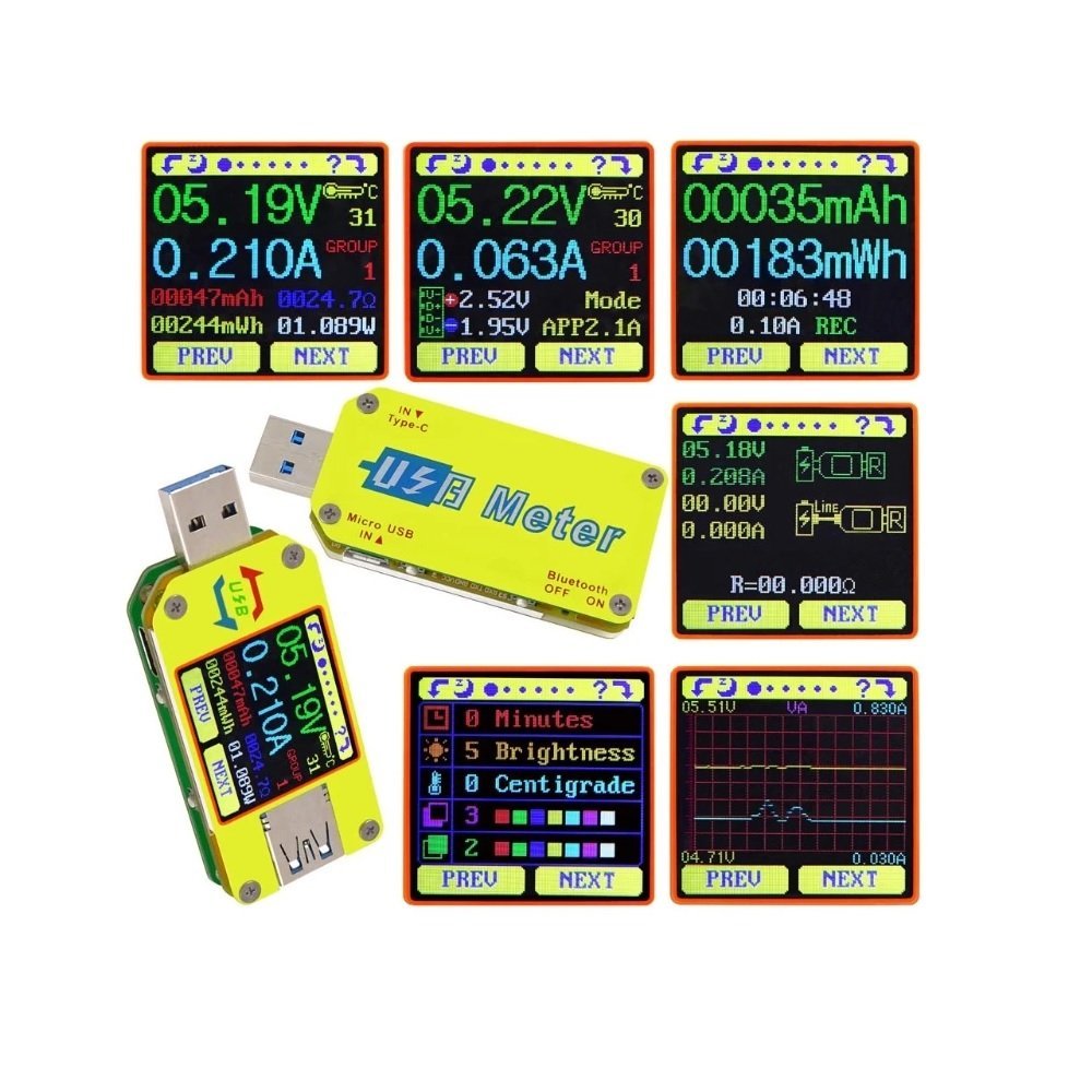 RD UM34 for APP USB 3.0 Type-C DC Voltmeter Ammeter Voltage Current Meter Battery Charge Measure Cable Resistance Tester （Without Communication Version） - Image 2