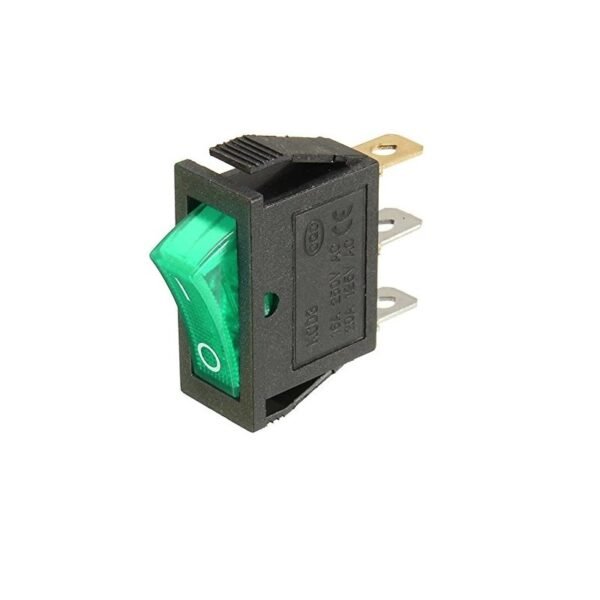 Rocker switch 16A 250V 3PIN Green led - Image 2
