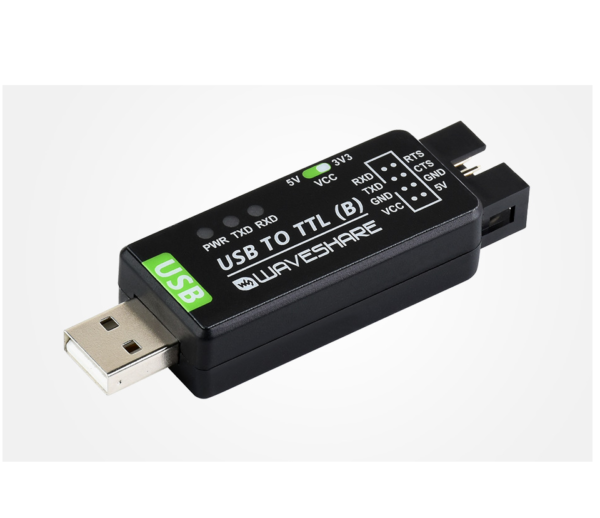 Waveshare Industrial USB TO TTL Converter, Original CH343G Onboard, Multi Protection & Systems Support