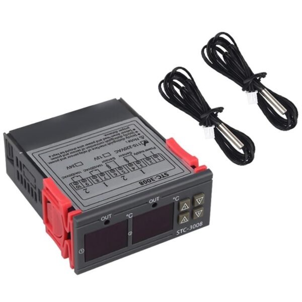 STC-3008 DC24V Dual Display Temperature Adjustable Temperature Controller with 1M Cable - Image 4