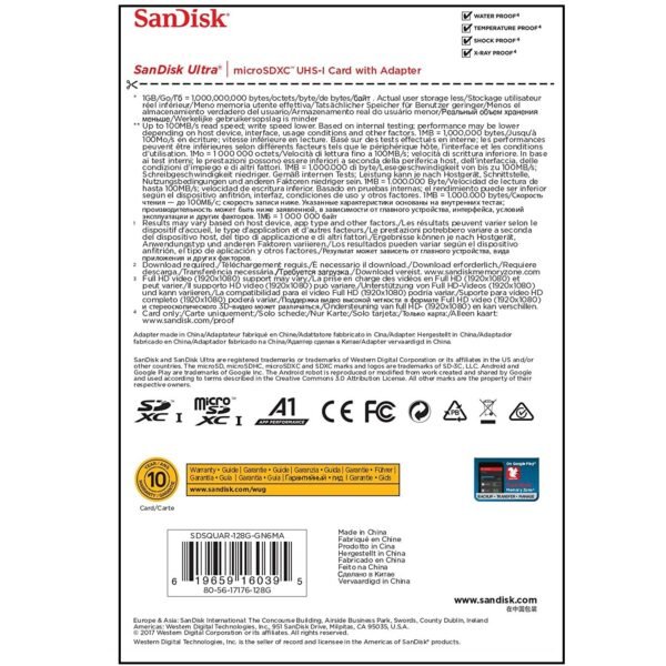 SanDisk Micro SDXC USH-I 128GB Class 10 Memory Card - Image 3