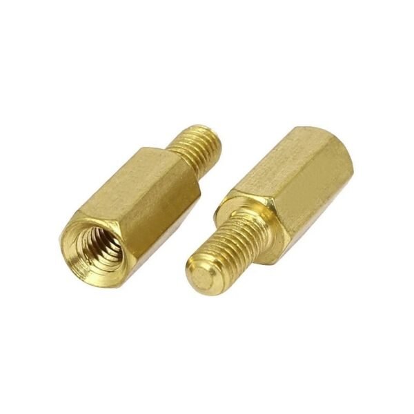 M4 X 5mm Male-Female Brass Hex Threaded Pillar Standoff Spacer- 12 Pcs.