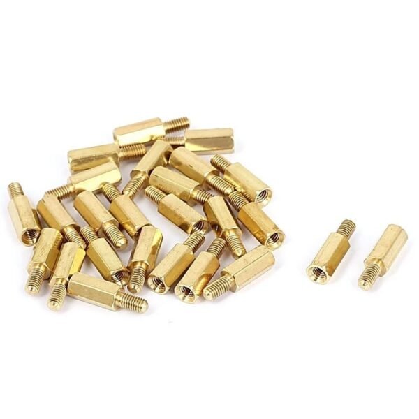 M4 X 5mm Male-Female Brass Hex Threaded Pillar Standoff Spacer- 12 Pcs. - Image 2