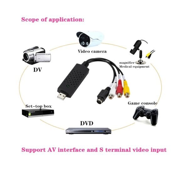 USB2.0 Audio Video Capture Card Adapter VHS To DVD Video Capture Converter - Image 2