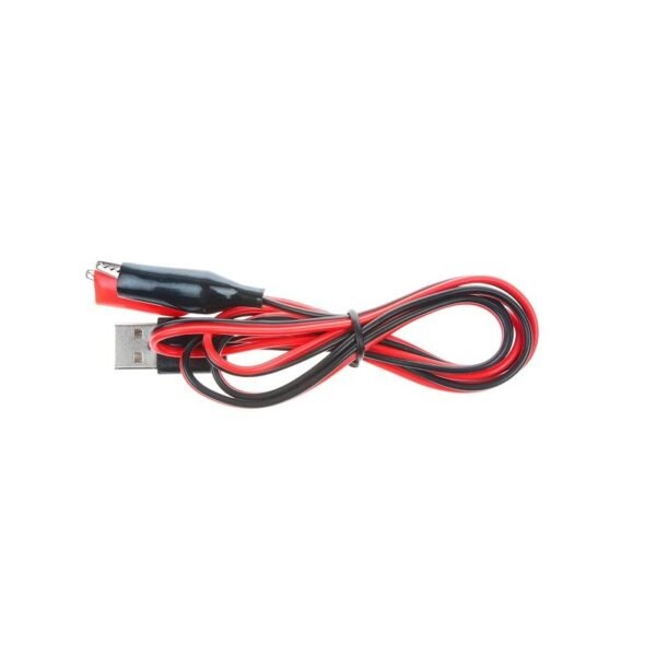 Alligator Test Clips Clamp To USB Male Connector Power Supply Adapter Wire 58cm Cable Red And Black - Image 3