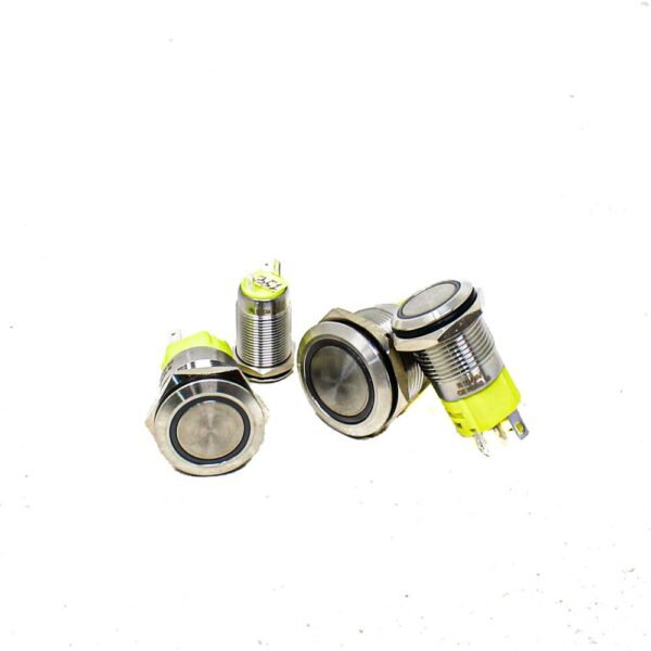 RED 12 mm 12V-24V Latching LATCHING Metal Switch - Image 4